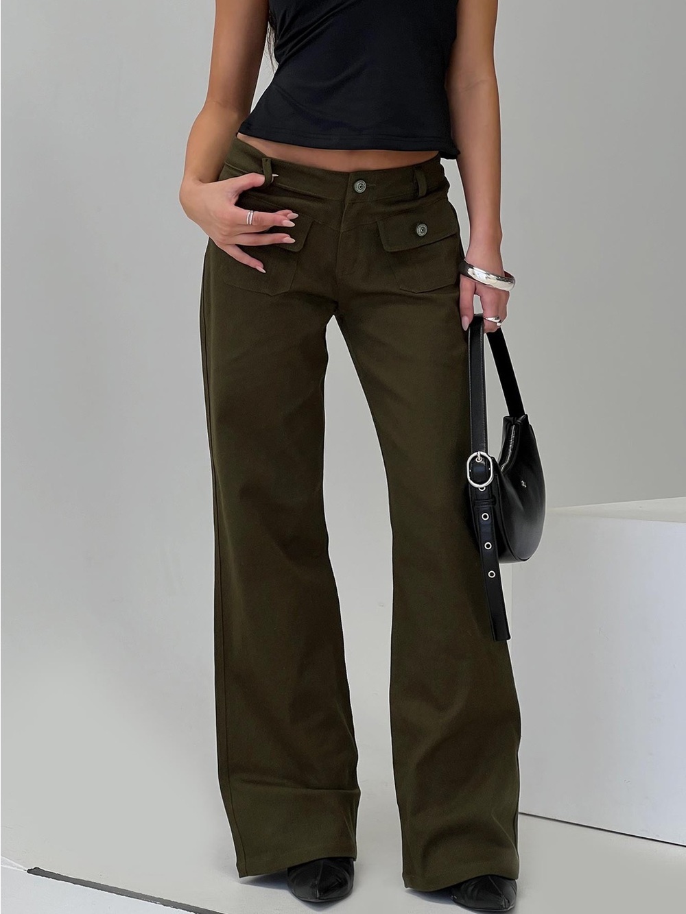 Princess Polly Benicale Low Rise Cargo Pants Olive